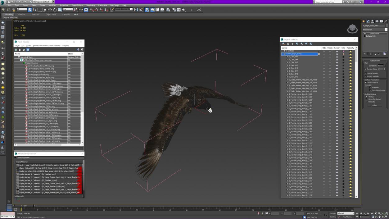 Golden Eagle Flying 3D model