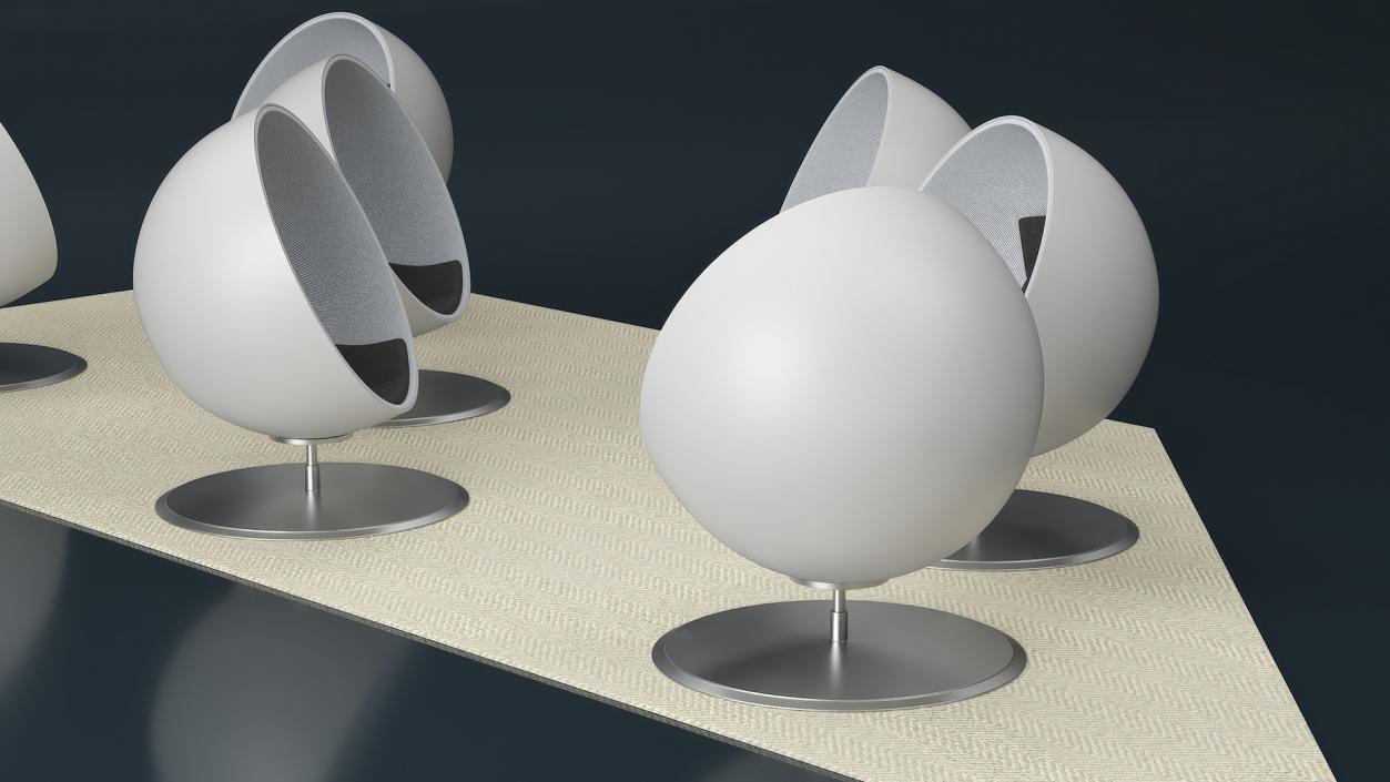 3D Ball Chairs on Rug model