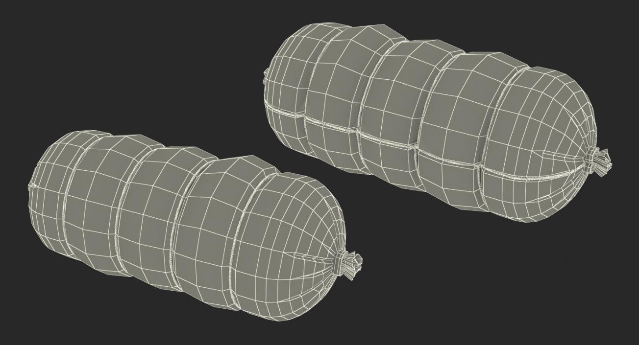 Assorted Beef Salami Sausages 3D model