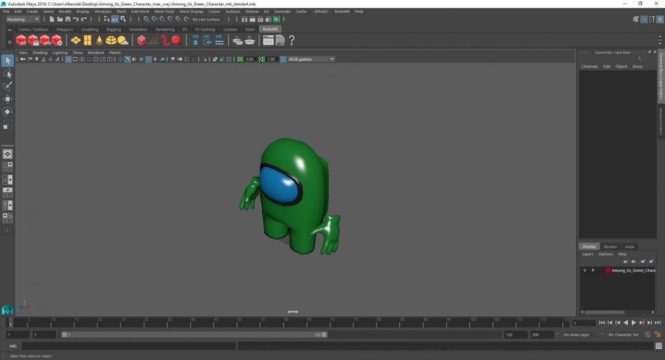 Among Us Green Character 3D model