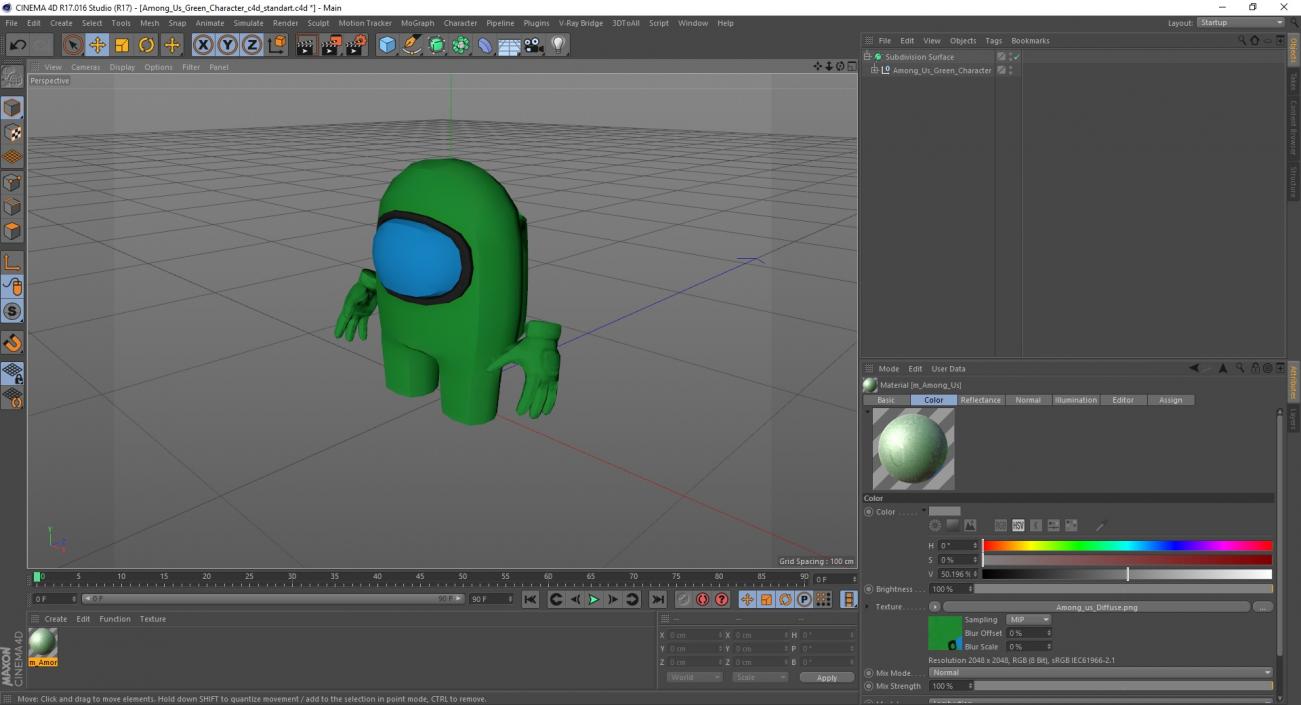 Among Us Green Character 3D model
