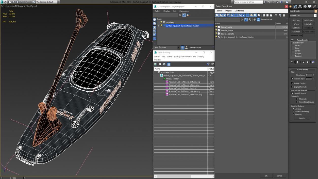 Surftek Aquasurf Jet Surfboard Carbon 3D