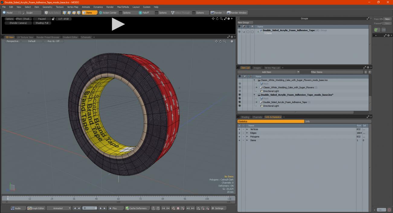 Double Sided Acrylic Foam Adhesive Tape 3D model