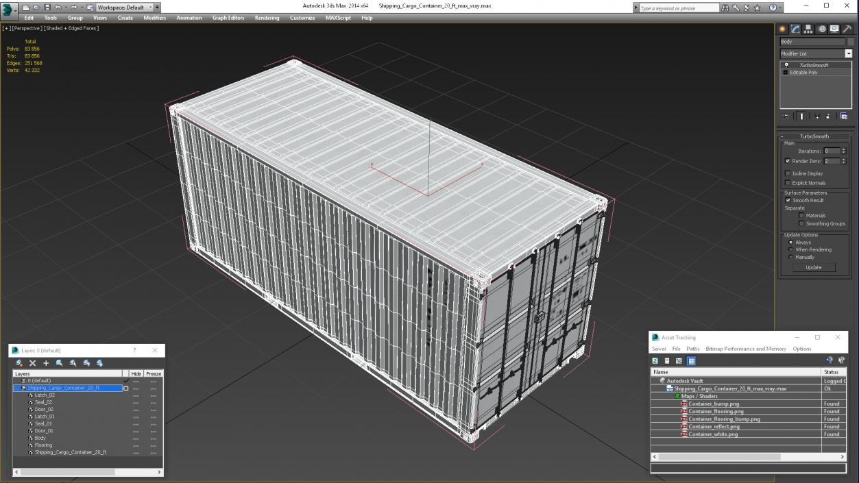 3D model Shipping Cargo Container 20 ft