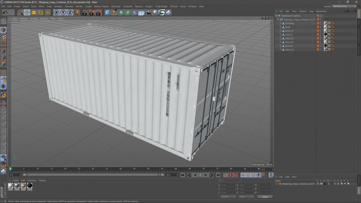 3D model Shipping Cargo Container 20 ft