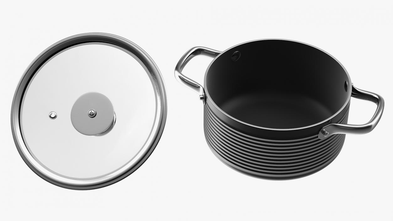 Cooking Pot with Lid Set Generic 3D