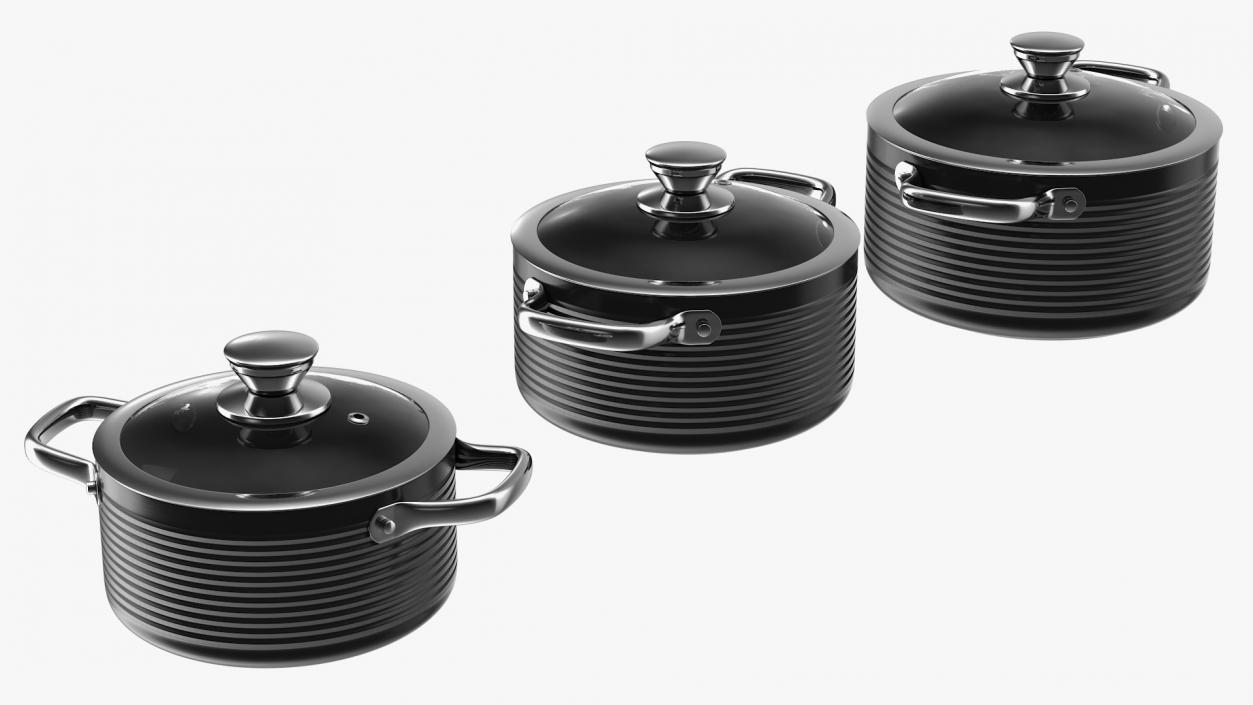 Cooking Pot with Lid Set Generic 3D