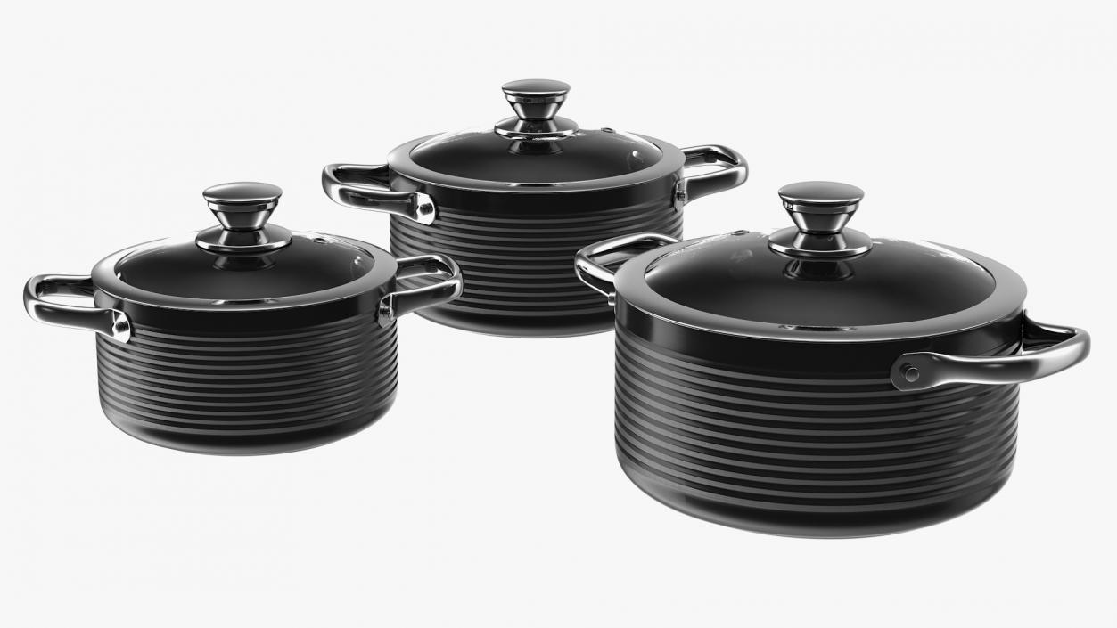 Cooking Pot with Lid Set Generic 3D