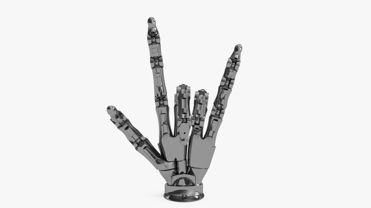 3D model Robotic Arm Silver Rigged