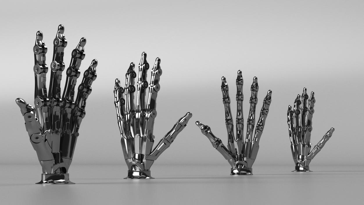 3D model Robotic Arm Silver Rigged