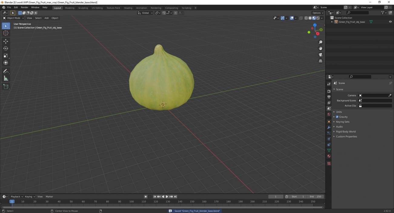 3D model Green Fig Fruit