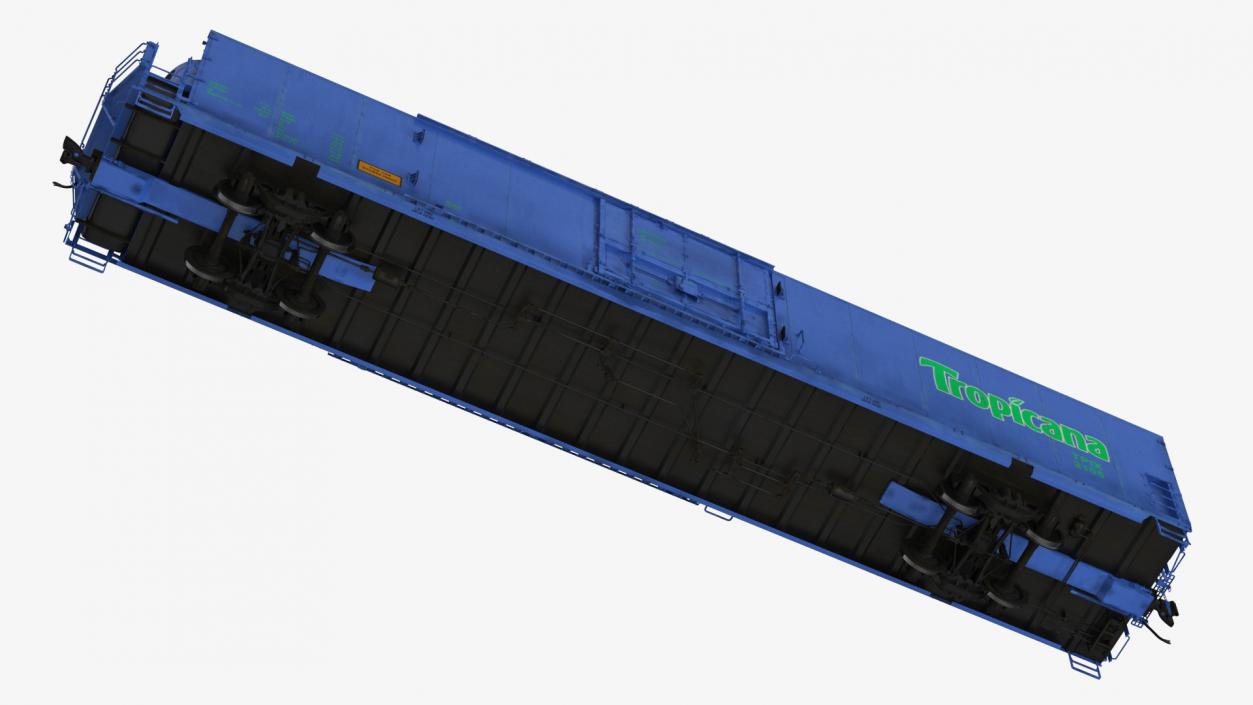 3D model Tropicana Refrigerated Boxcar Train