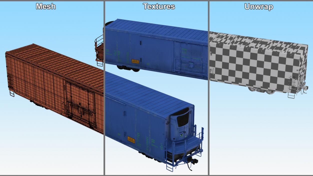 3D model Tropicana Refrigerated Boxcar Train