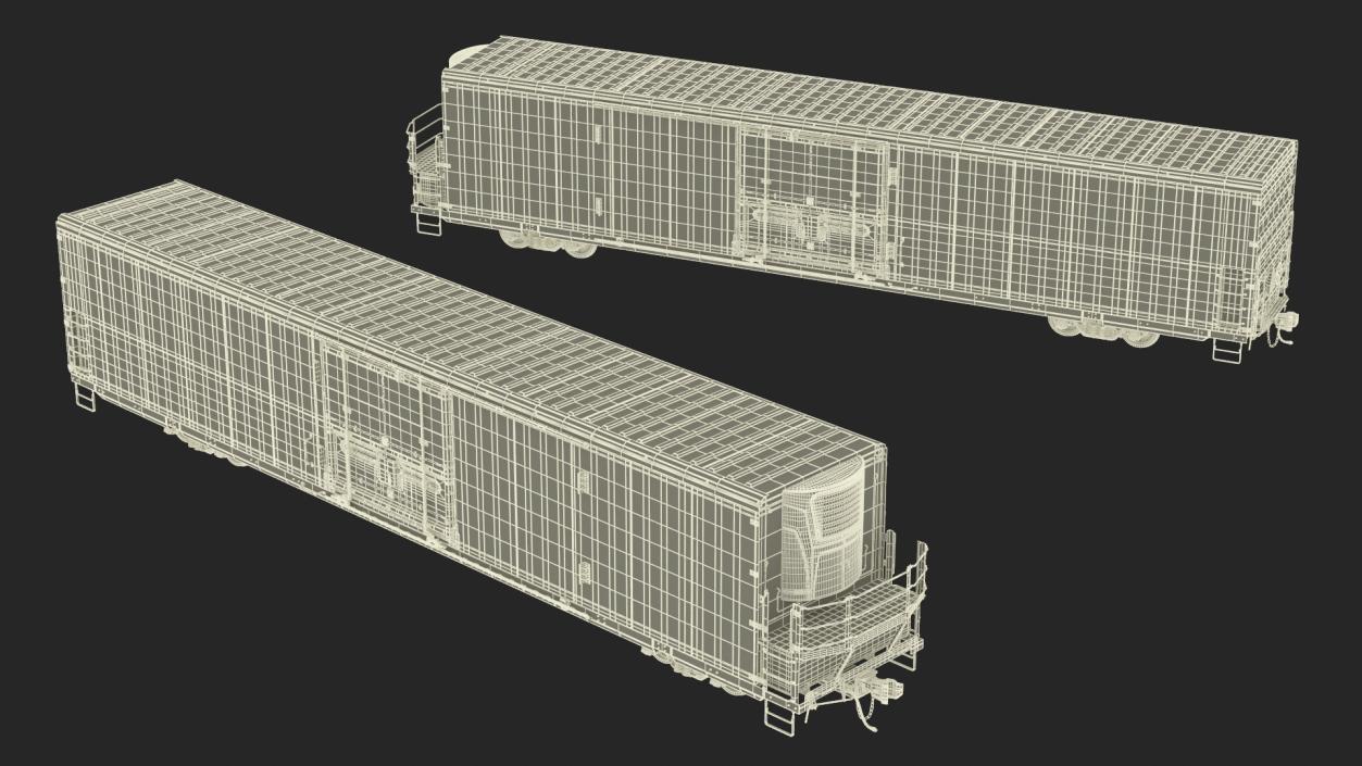 3D model Tropicana Refrigerated Boxcar Train