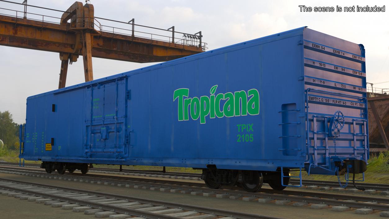 3D model Tropicana Refrigerated Boxcar Train