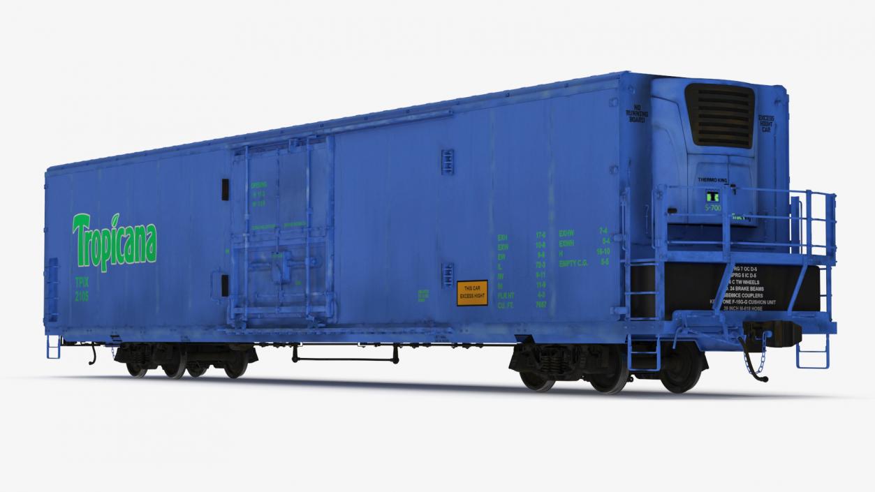 3D model Tropicana Refrigerated Boxcar Train