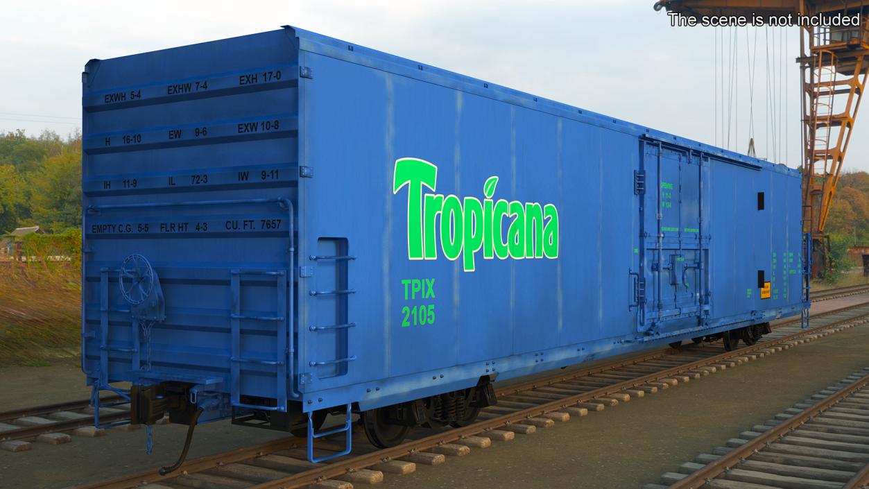 3D model Tropicana Refrigerated Boxcar Train