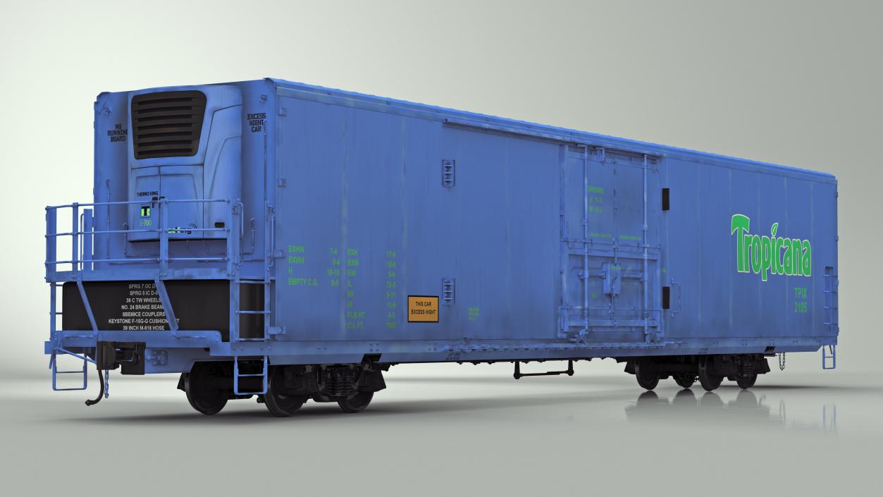 3D model Tropicana Refrigerated Boxcar Train