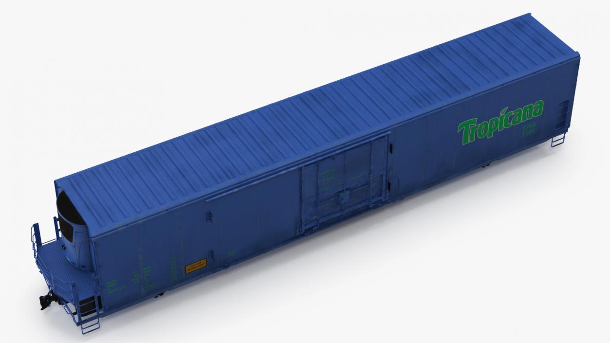 3D model Tropicana Refrigerated Boxcar Train