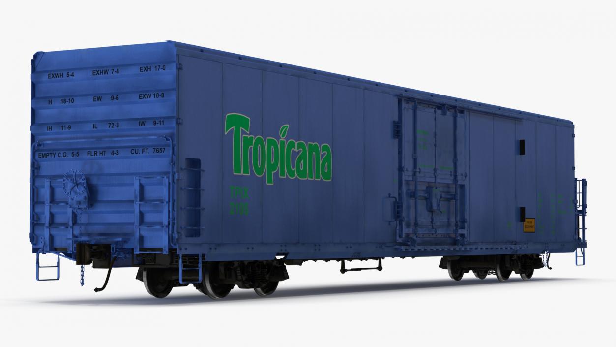 3D model Tropicana Refrigerated Boxcar Train