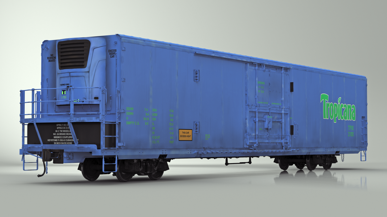 3D model Tropicana Refrigerated Boxcar Train