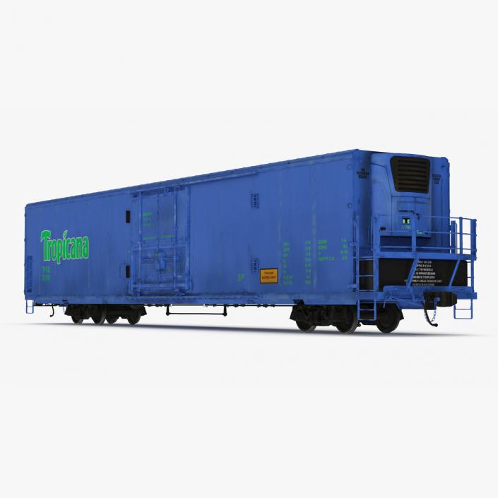 3D model Tropicana Refrigerated Boxcar Train