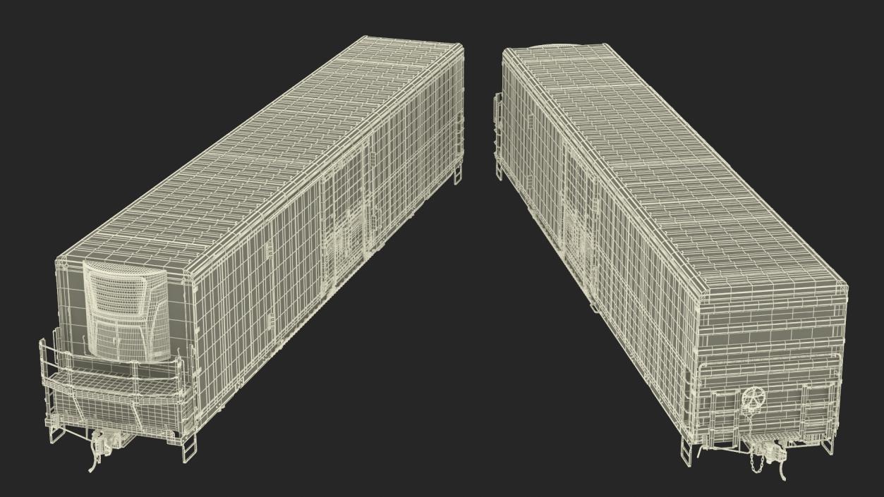 3D model Tropicana Refrigerated Boxcar Train