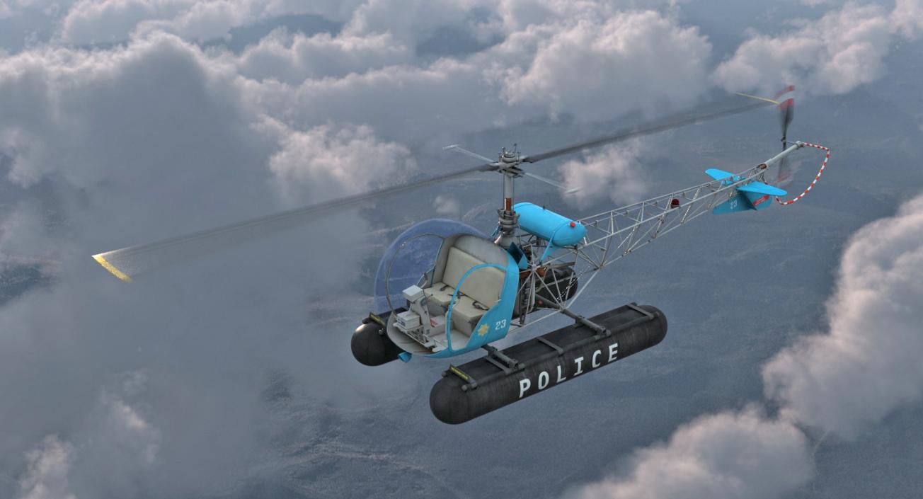 3D Police Helicopters Rigged Collection