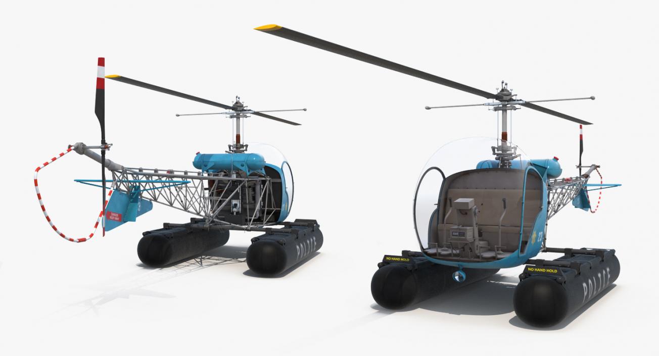 3D Police Helicopters Rigged Collection