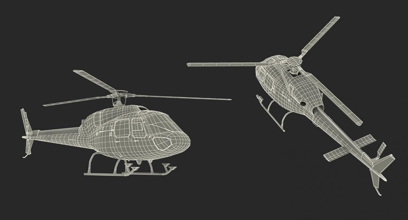 3D Police Helicopters Rigged Collection