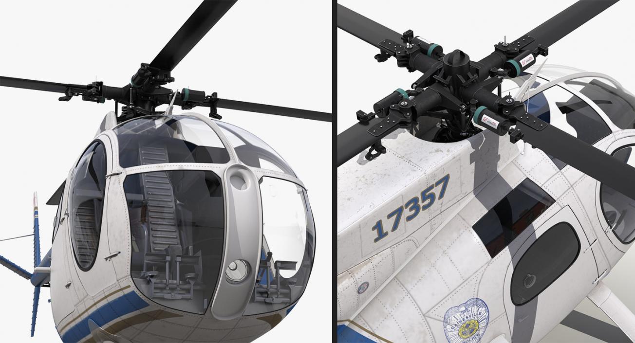 3D Police Helicopters Rigged Collection