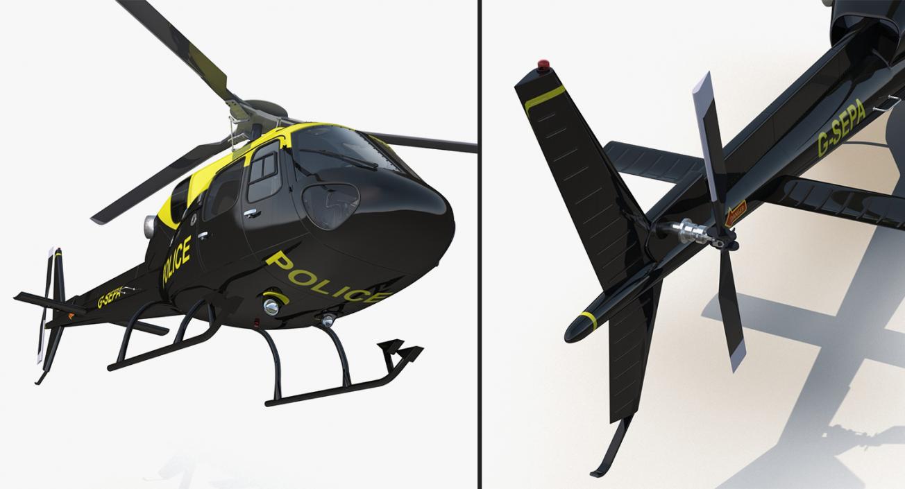 3D Police Helicopters Rigged Collection