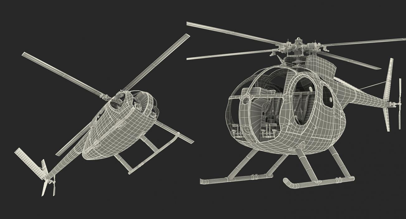 3D Police Helicopters Rigged Collection