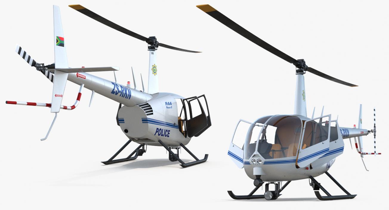 3D Police Helicopters Rigged Collection