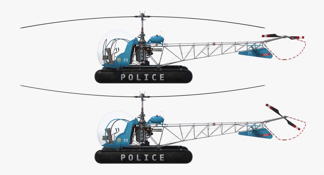 3D Police Helicopters Rigged Collection