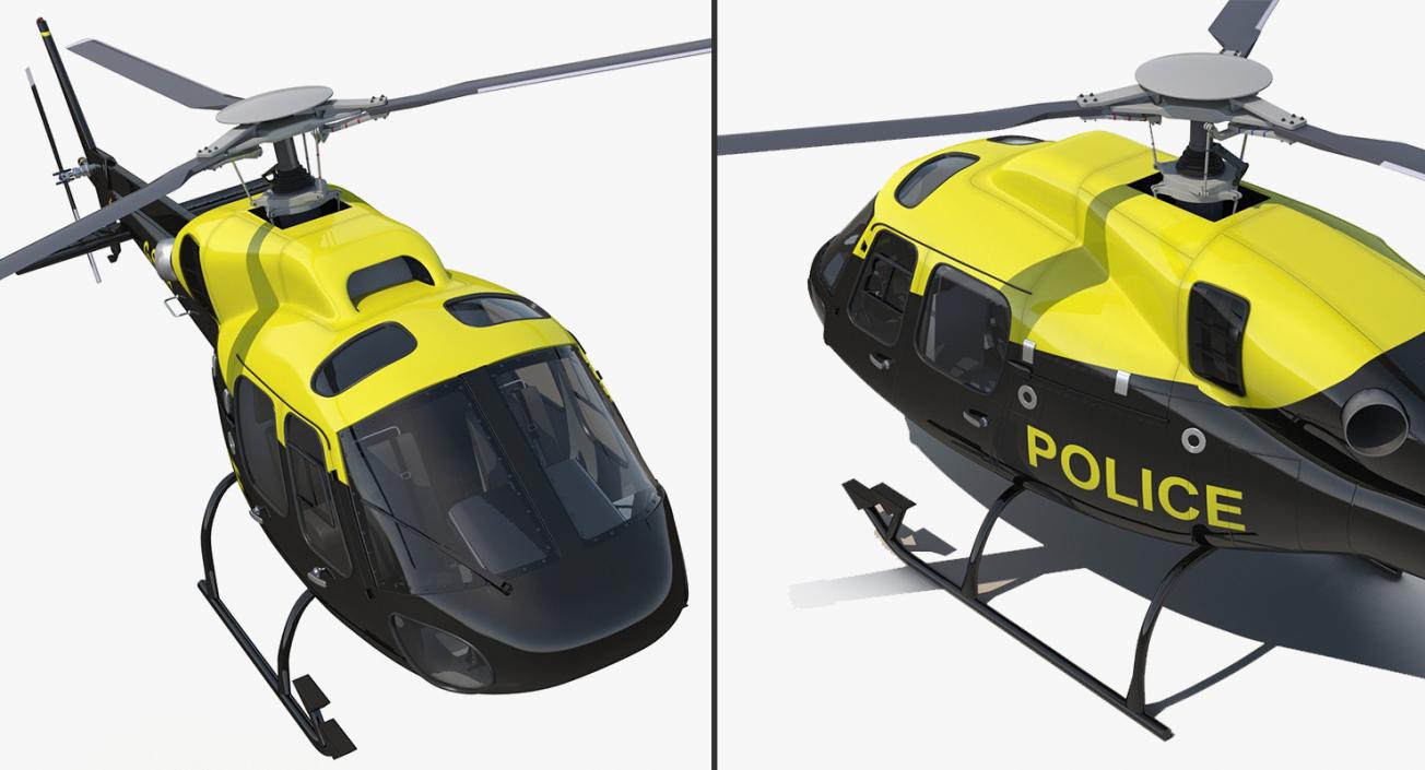 3D Police Helicopters Rigged Collection