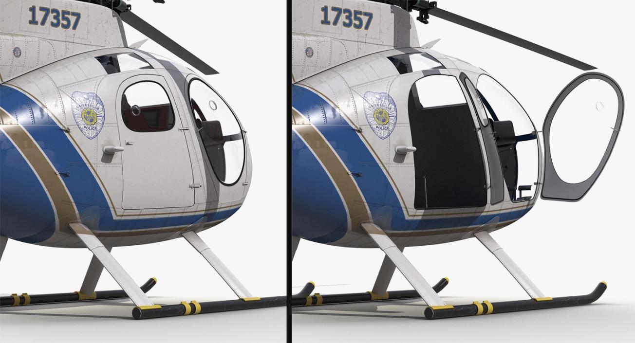 3D Police Helicopters Rigged Collection