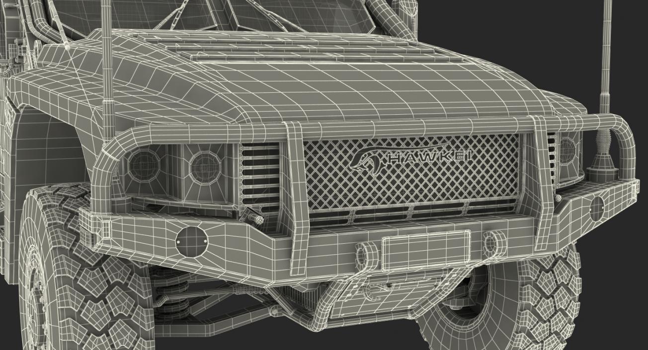 Hawkei 4x4 Protected Mobility Vehicle Rigged 3D model