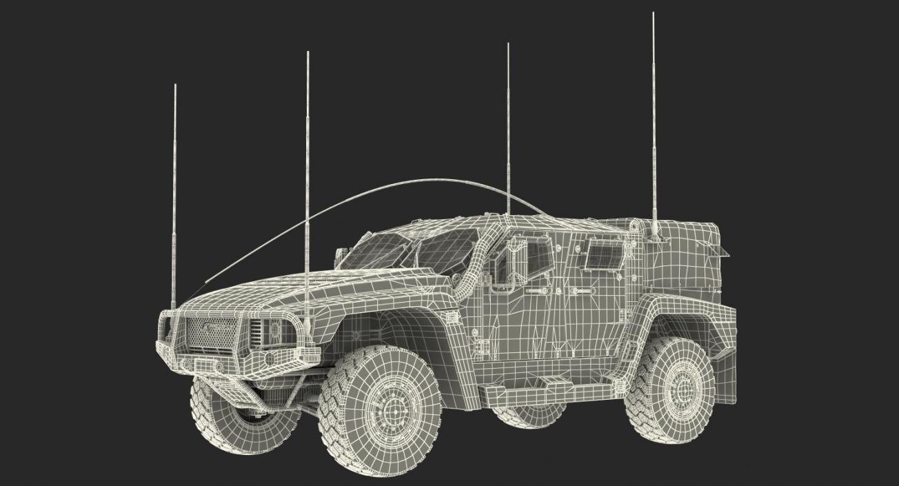 Hawkei 4x4 Protected Mobility Vehicle Rigged 3D model