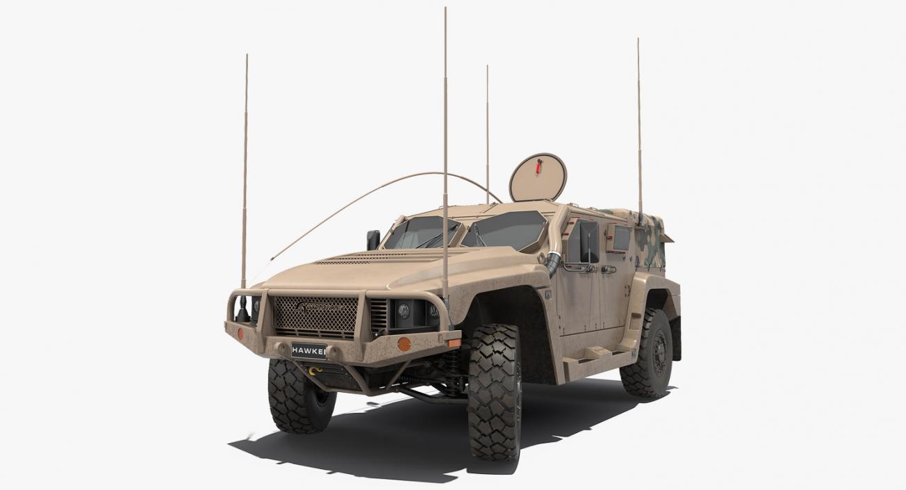 Hawkei 4x4 Protected Mobility Vehicle Rigged 3D model