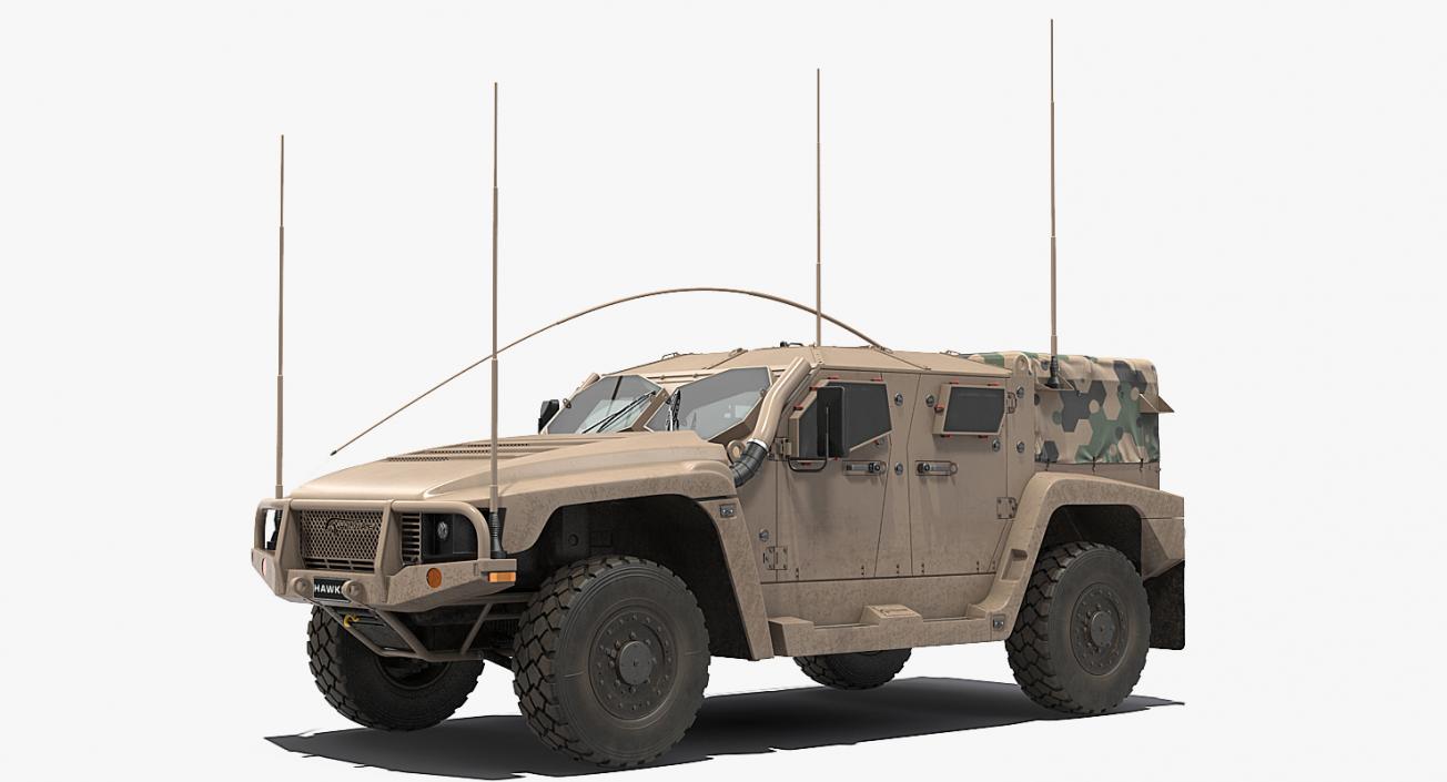 Hawkei 4x4 Protected Mobility Vehicle Rigged 3D model