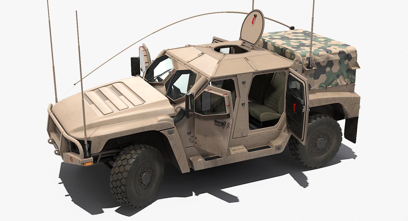 Hawkei 4x4 Protected Mobility Vehicle Rigged 3D model