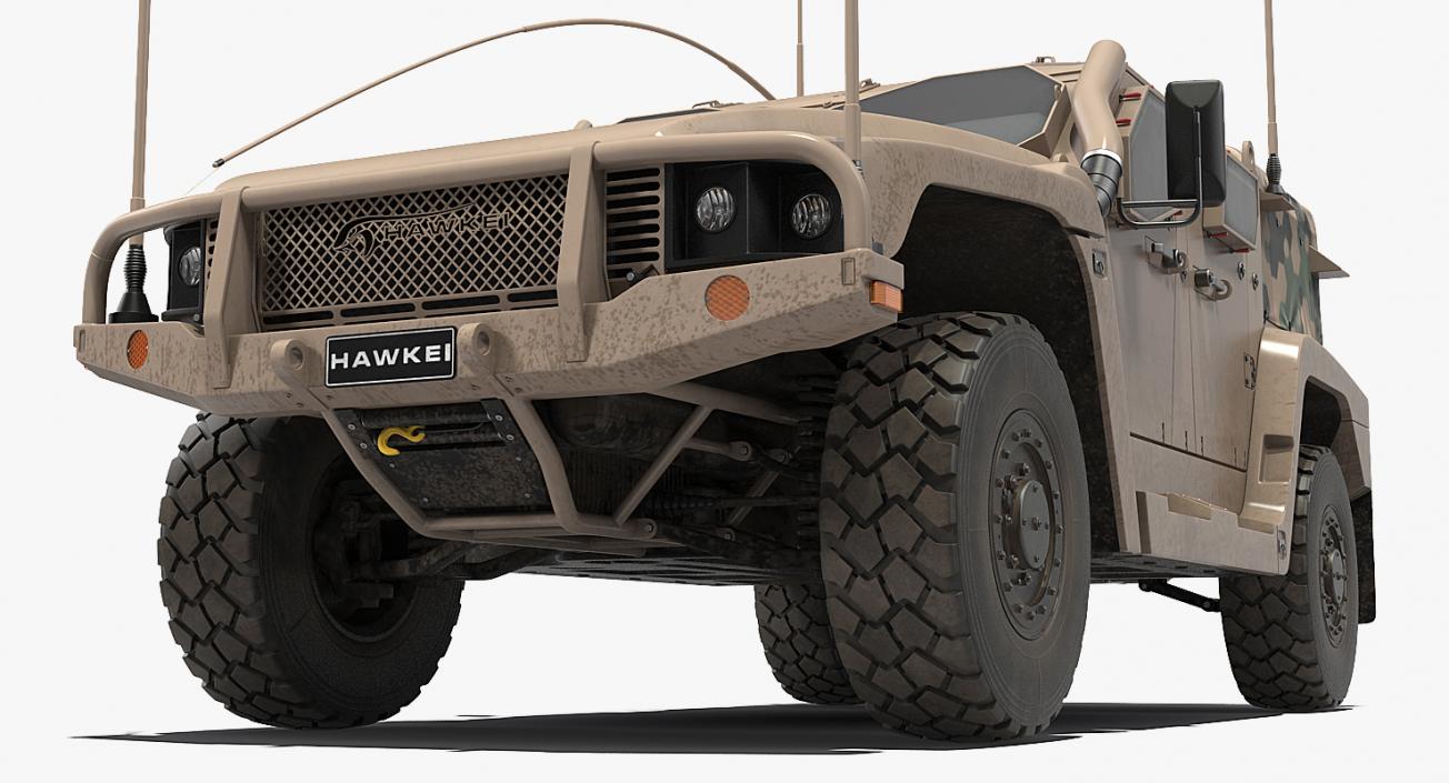 Hawkei 4x4 Protected Mobility Vehicle Rigged 3D model