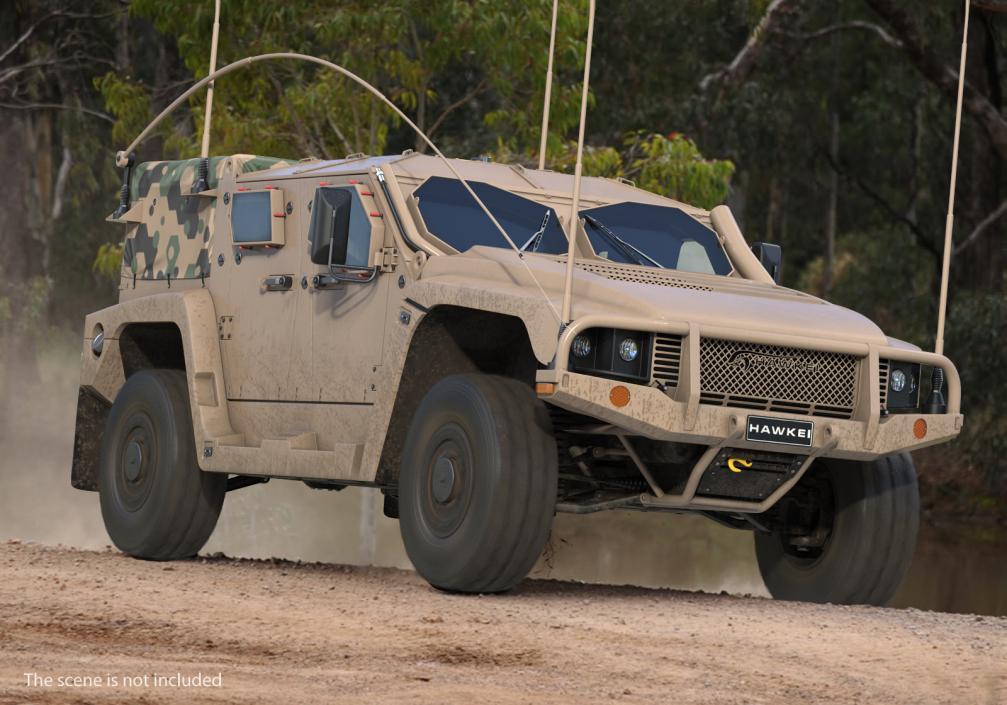 Hawkei 4x4 Protected Mobility Vehicle Rigged 3D model