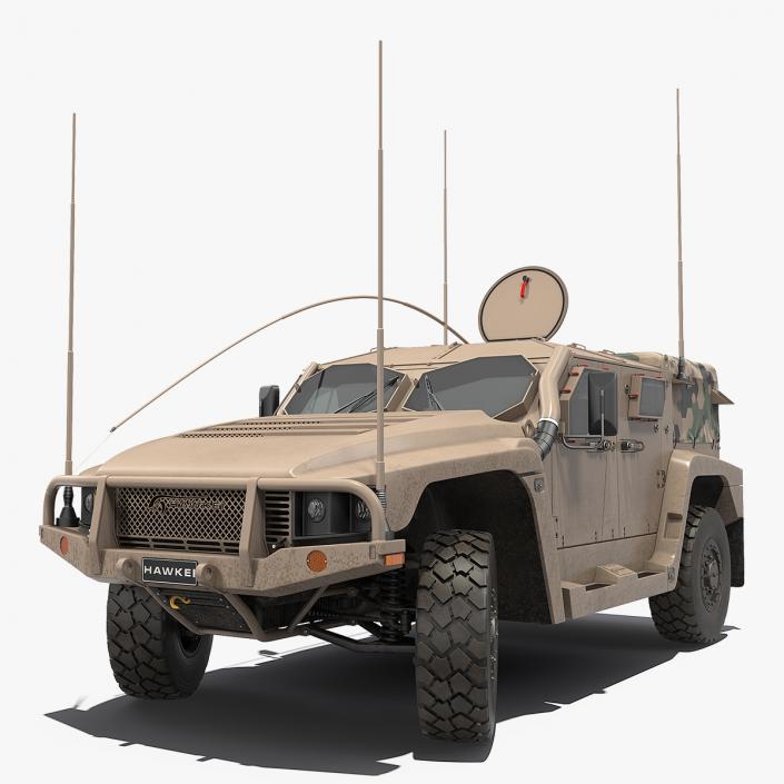 Hawkei 4x4 Protected Mobility Vehicle Rigged 3D model