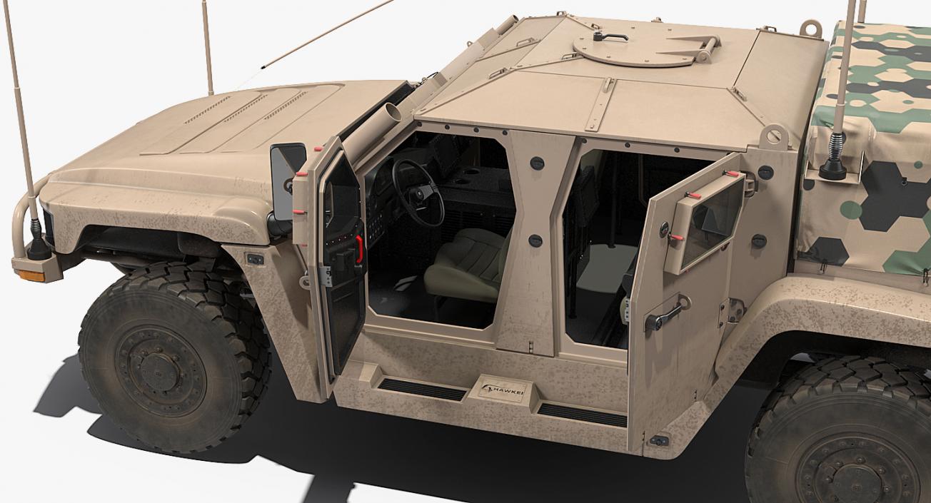 Hawkei 4x4 Protected Mobility Vehicle Rigged 3D model