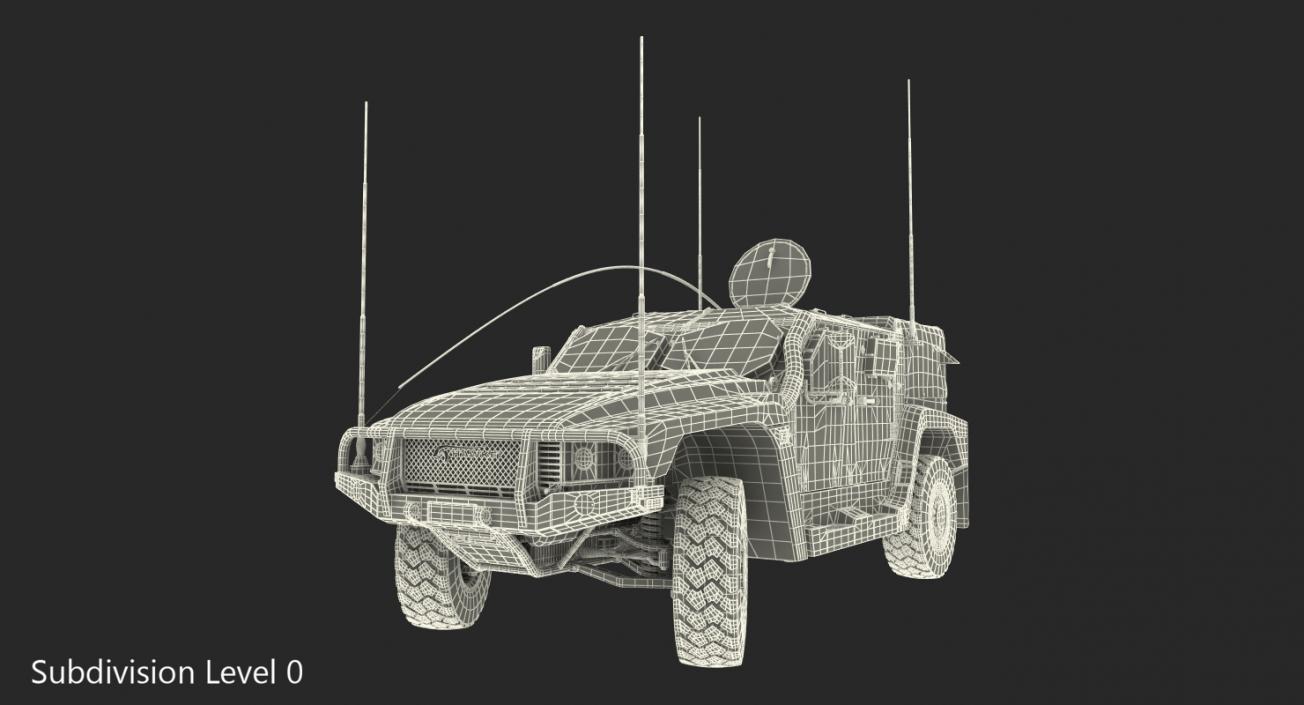 Hawkei 4x4 Protected Mobility Vehicle Rigged 3D model