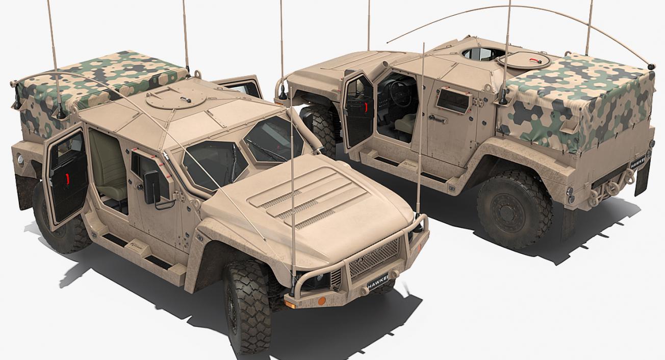 Hawkei 4x4 Protected Mobility Vehicle Rigged 3D model