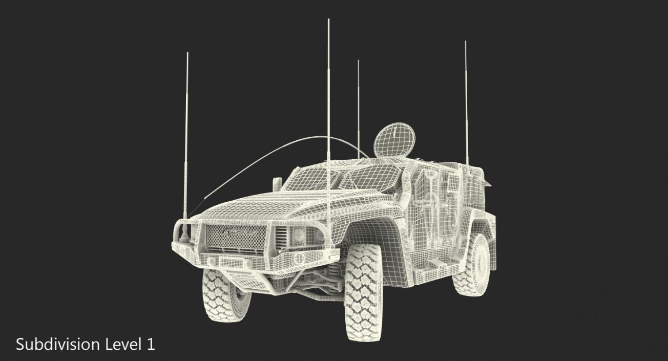 Hawkei 4x4 Protected Mobility Vehicle Rigged 3D model