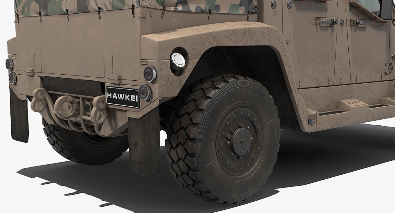 Hawkei 4x4 Protected Mobility Vehicle Rigged 3D model